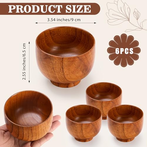 6 Pcs Esthetician Bowls for Facial Face Mask Bowls Esthetician Supplies for Women Mask Apply DIY Skincare Products Home Salon(3.54 Inch,Wooden)