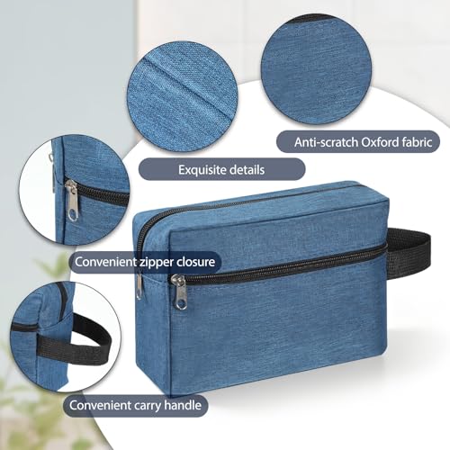 16 Pcs Travel Toiletry Bag for Men, Large Water Resistant Shaving Bag Hanging Cosmetic Bag with Handle and Divider Storage Makeup Pouch Organizer for Groomsmen Gifts Toiletries Accessories