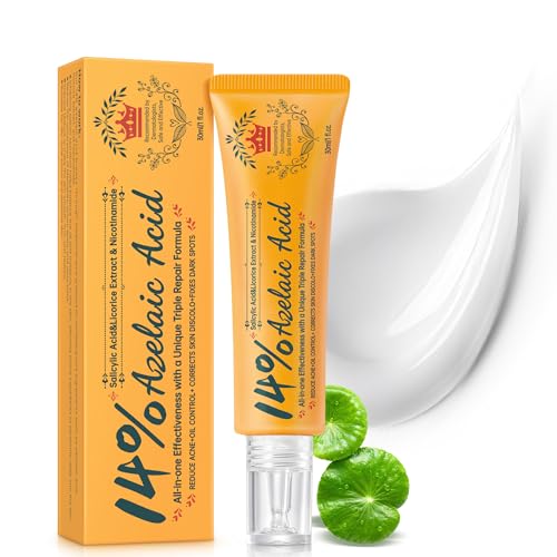 14% Azelaic Acid Acne Cream - Dark Spot Remover for Face, Acne Treatment & Acne Spot Treatment Salicylic Acid & Niacinamide ? Redness Reducing Skin Care,Evens Tone & Soothe Irritation & Rosacea£¬1oz