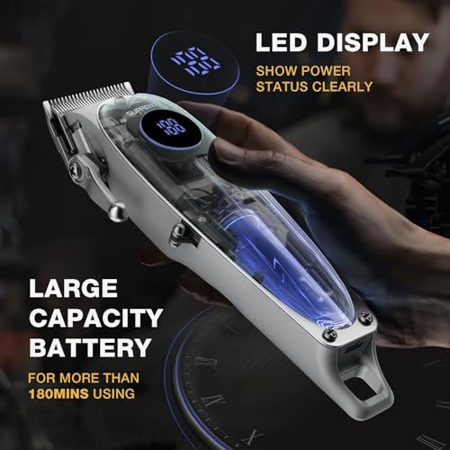 SUPRENT Professional Rechargeable Hair Clipper-Hair Clippers for Men, Cordless Hair Cutting Kit with LED Display