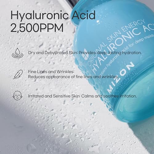 MIZON Hyaluronic Acid 100 Serum ? Pure Hyaluronic Acid for Deep Hydration, Plumping & Skin Barrier Support ? Lightweight K-Beauty Ampoule for Glass Skin Glow (1.01 fl. oz)
