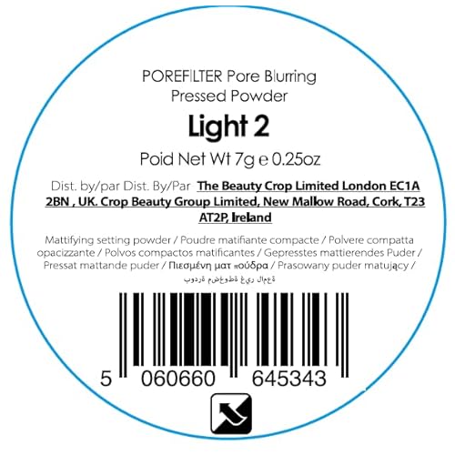 The Beauty Crop PoreFilter Pressed Powder - Blurs Pores & Controls Shine - Light Shade - 0.34 oz