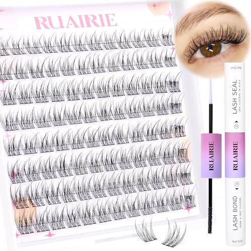 Lash Extension Kit Wispy Lash Clusters Kit Natural Eyelash Extension Kit 9-11MM CD-Curly Eyelash Clusters Kit Short Cluster Lashes Kit DIY Individual Lashes Kit with Bond and Seal by Ruairie