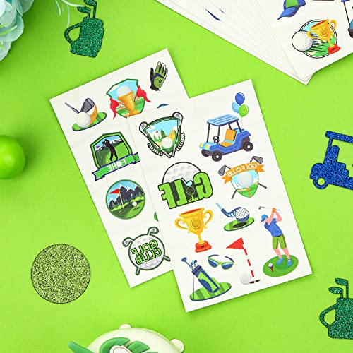 Serencatcher Golf Temporary Tattoos, 12 Sheet 120 PCS Golf Party Favors Tattoos for Kids Sports Theme Hole in One Birthday Party Supplies Golf Club Sports Team Classroom School Prizes Rewards