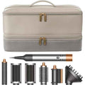 for Dyson Airwrap Travel Case, Shark Flex Style Case, Hair Dryer Travel Bag, Shark Hair Dryer Storage, Airstraight Air Wrap Flexstyle Fusion Organizer, Dyson Travel Bag (Beige & Gray)
