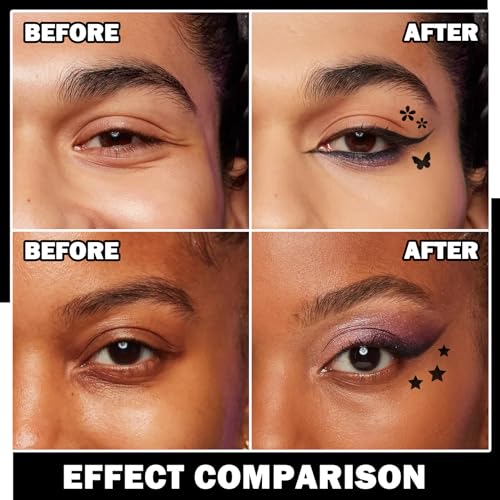 5 PCS Black Liquid Winged Eyeliner Stamp Pen Makeup Tools,Double-side Eyeliner Stamps Pencil Set,Waterproof & Long Lasting Smudgeproof Eye Liner Stencil Tattoo Pens for Women