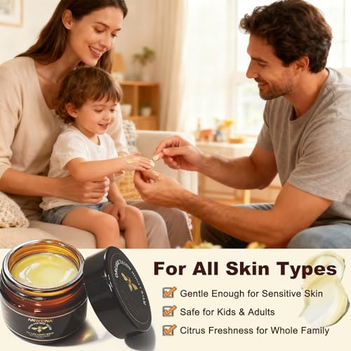 Beef Tallow for Skin, Organic Grass-Fed Beef Tallow Balm with Row Honey, Tallow and Honey Balm, Tallow Face Moisturizer for Face Body, Natural Formula for Dry & Sensitive Skin (2 OZ, Citrus)