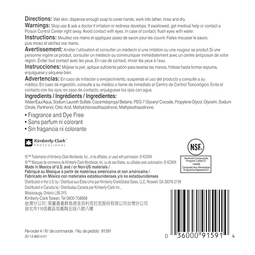 Scott Professional Green Certified Foam Hand Soap (91591), 1.2 L, Foaming, Clear, No Fragrance Added, Ecologo, NSF E-1 Rated, Automatic Refills (2 Bottles)