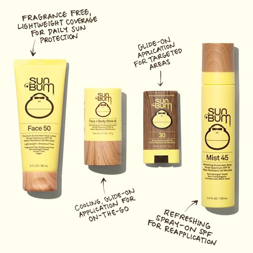 Sun Bum Original SPF 40 Cooling Face and Body Sunscreen Stick - Water resistant Broad Spectrum Facial Sunscreen - Hawaii 104 Act Compliant (Made Without Octinoxate & Oxybenzone) - Travel Size - 0.7 oz