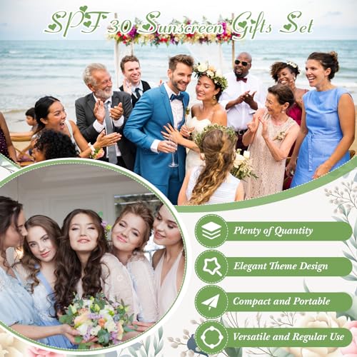 72 Pcs Mini Sunscreen Bulk for Summer Party Wedding SPF 30 Water Resistant Sunscreen Lotion Bulk 1oz Travel Size for Thank You Gifts Wedding Party Supplies (Eucalyptus)