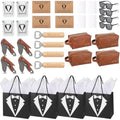 36Pcs Groomsmen Gifts Set of 4, Proposal Gift Box with Toiletry Bags, Whiskey Glasses, Sunglasses, Wood Handle Pocket Knives, Bottle Openers, Cards, Envelopes and Tuxedo Gift Bags (4 Set)
