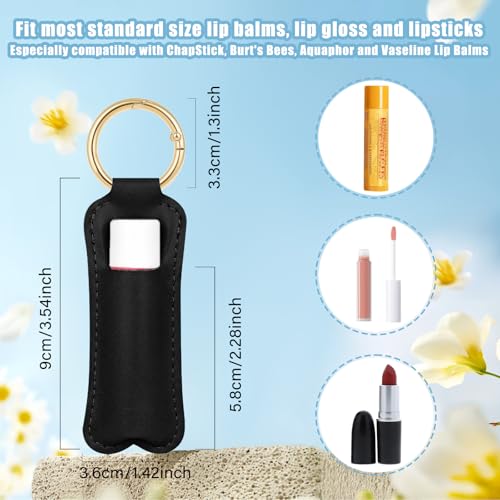 WK IEASON Lip Balm Holder for Chapstick Lipstick Sleeve Keychain,Small Christmas Gifts Stocking Stuffers for Teen Girls Women