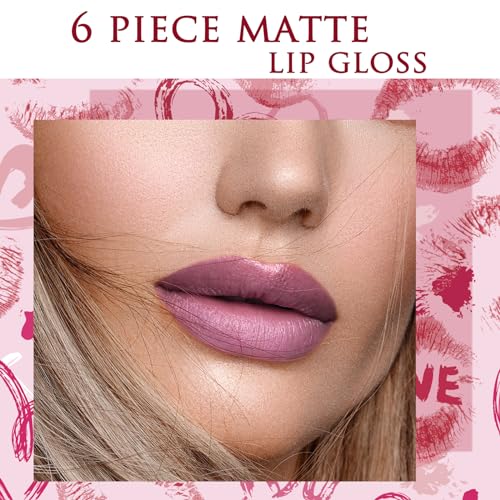 6 Color Matte Lip gloss Sets Velvet Lip Glaze Moisturizing Waterproof Nude Lipgloss Tint Long Lasting Lipgloss Liquid Lipstick Kit