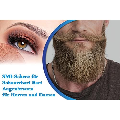 SMI Beard Scissors for Men with Travel Case Mustache Scissors Small scissors Grooming Scissors Eyebrow Scissors for Men and Women
