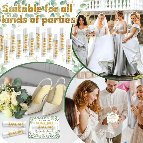 50 Pack Appreciation Lip Balm Gifts Bulk, Thank You Party Favors for Employee Staff Coworker Teacher Friend Volunteer Women Men, Spring Gift Eucalyptus leaf You Are the Balm