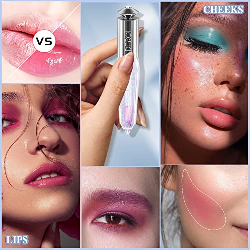 Color Changing Clear Liquid Blush for Cheeks and Lips, Moisturizing Multi-use Rouge Gel, Magic Tinted Balm Waterproof Transparent Cream Liquid Rubor, Glossy Shiny Finish Korean Blush Makeup -5ml