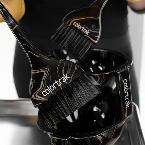 Colortrak Lux 2 Piece Hair Brush Set for Highlighting and Coloring Hair Sections, Includes 1 2.5 Inch Wide Celestial Glow Soft Bristles and 3 Inch Wide Meteor Shower Stiff Bristle Brush