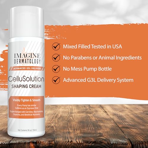 CelluSolution Caffeine Body Cream ? Caffeine, Guarana, Licorice, & Niacinamide with Hyaluronic Acid, Hydrating Skin Cream Mess-Free Pump Bottle, 150ml/5oz - Island-Inspired Fragrance