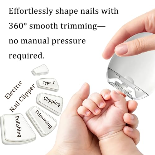 Electric Nail Clipper, Automatic Electric Nail Clipper, Portable 3 in 1 Electric Nail Clippers with LED Light & 3 Speeds