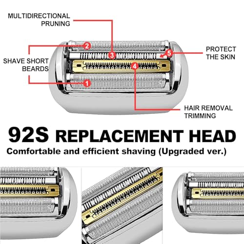 2packs 92S Electric Replacement Shaver Head Series 9 Accessories Shaver Compatible with Braun Series 9 Electric Razors 9290cc, 9291cc, 9370cc, 9293s, 9385cc, 9390cc, 9330s, 9296cc (Upgraded ver.)