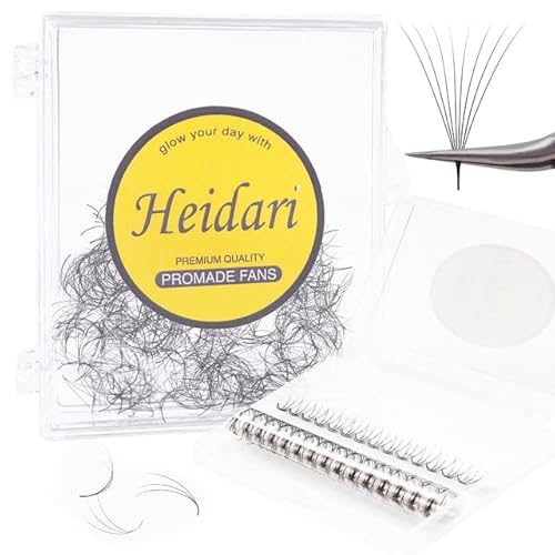 Heidari Handcraft Promade Eyelashes Extension Ideal for Professional Lash Salon, Collection 3D-20D, C CC D DD Curl, Thickness 0.03~0.1mm, Length 8-20mm, Long Lasting,Easy Application 5D-0.07 D 11 mm