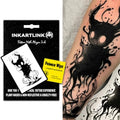 INKARTLINK Temporary Tattoos, Semi Permanent Tattoos, Adult Art Designs, Waterproof Temporary Tattoos, Party Favors, Tattoo Stickers Realistic, No Adhesive, Lasts 1-2 Weeks (The Devil Is Out of Body)