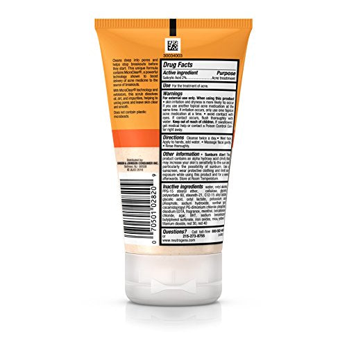 Neutrogena, Oil-Free Acne Wash Daily Scrub, 4.2 oz (Pack of 2)