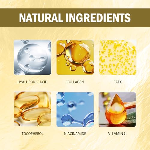 Deep Collagen Niacinamide Vitamin C Mask, Anti Wrinkle Lifting Moisturizing Face Mask, Smooth & Tight Skin, Overnight Hydrogel Mask, Helps Reduce Fine Lines(4 Pack)