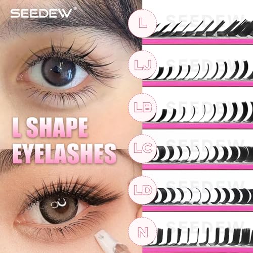 LJ Curl Lash Extensions, 0.07mm LJ MIX7-16mm 16 Rows/Tray, Classic Individual Single Natural Soft Lightweight Eyelashes Grafting for Lash Artists, Beauty Salon(Matte Black-0.07-LJ-MIX7-16mm)