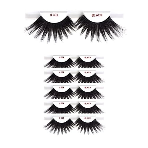 6packs Eyelashes - #301 Christina 100% Human Hair Fake Eyelashes