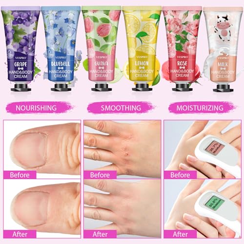VESPRO 70 Pack Hand Cream Set, Easter Basket Stuffers, Mothers Day Gifts, Bulk Hand Lotion Travel Size for Dry Cracked Hands, Mini Hand Lotion for Bridal Shower Gifts and Teacher Nurse Gifts