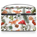 Makeup Travel Bag Organizer Toiletry Bag for Women Portable Cosmetic Storage Case with Handle, Large Capacity Lightweight Toiletries Brush Zipper Bag - Mushroom Fox