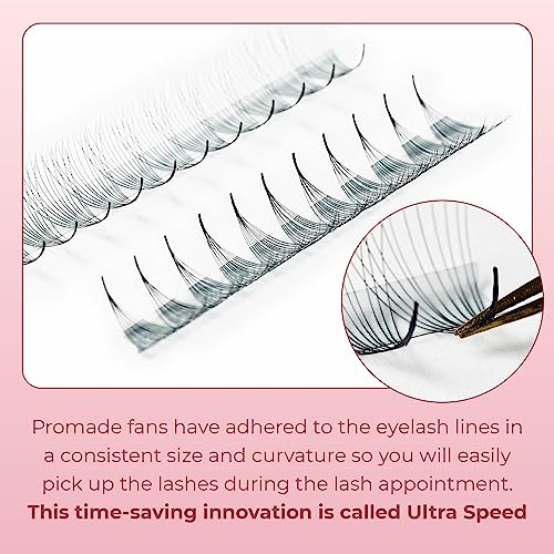 Promade Eyelash Fans 1000 Fans 5D-20D Premade Volume Lash Extensions C/CC/D Curl 10-18mm Length 0.05/0.07 Thickness Ultra Speed Promade Premade Pre Pro Made False Eyelashes Pestanas