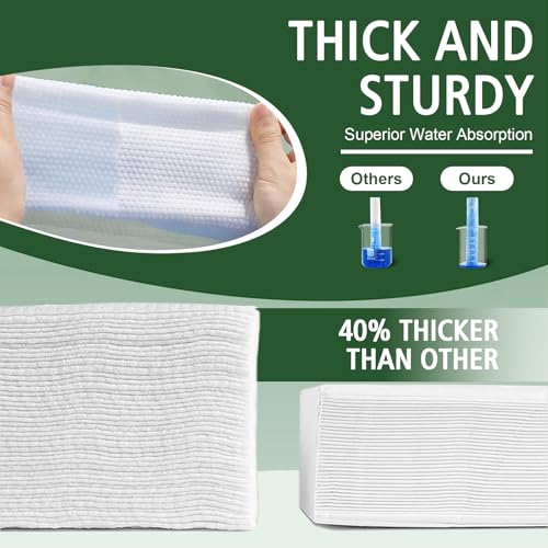 Disposable Face Towels 300 Count, Biodegradable Ultra Soft & Thick Facial Towels for Sensitive Skin, Lint-Free Makeup Remover Dry Wipes, Multi-Purpose Cleansing Towelettes for Face Wipes, Skincare