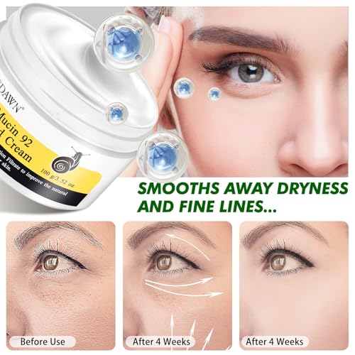 2 Pack Snail Mucin 92% Face Cream 100g, Moisturizer Hydrating Cream for Dry & Sensitive Skin, All Skin Types