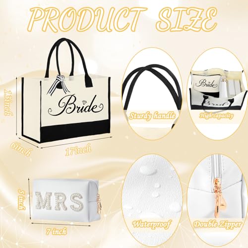 Bride to Be Gift Set, Bridal Shower Gift, MRS Gifts, Bachelorette Gifts for Bride, Bride Slippers I Do Slippers Bride Tote Bag Bride Makeup Bag MRS Makeup Bag Bride Cosmetic Bag Bride MRS Patch