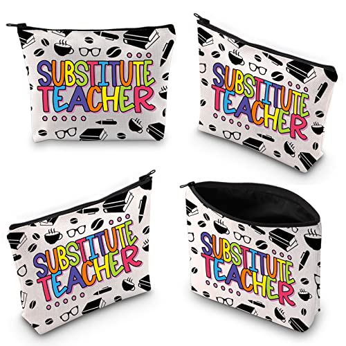 WCGXKO Teacher Gift Substitute Teacher Zipper Pouch Makeup Bag (SUBSTITUTE)