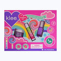 Klee Naturals Makeup Kit with Nail Polish, Glitter Gel and Lip Shimmer. Kid-Friendly and Non-Toxic. Made in USA. (Swirling Purple)