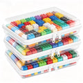3Pcs Clear Hard Shell Zipper Case -Pouch Bag Plastic Storage Packing Cube Transparent Sided Organizer Lightweight Foldable Container Box for Travel, Pencil, Cosmetics, Toiletry, Toy(MMM)