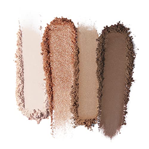 CARSLAN 4-Color Nude Neutral Eyeshadow Makeup Set - Great for Travel, Matte & Glitter Shimmer Contour Palette, 01