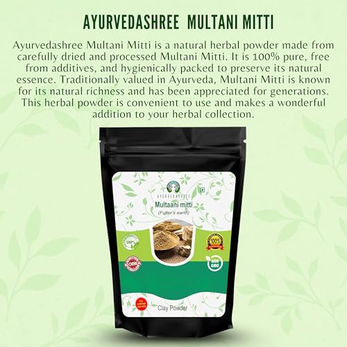 Pure Fuller's Earth Clay (Multani Mitti) Bentonite Clay 100 Gm | Fuller's Earth Powder | Multani Mud Mitti | Indian Healing Clay | No Added Fragrance | Natural Face Pack