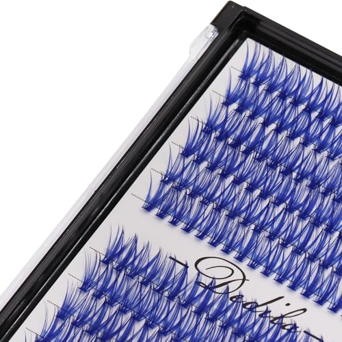 40D Blue Color Individual False Eyelashes D Curl Thickness 0.07mm Makeup Cluster Eyelashes Colorful DIY Eye Lashes (14mm)