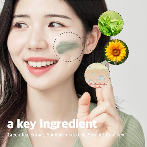 LICORNE Vegan Jeju Green Tea Clay Mask (3.38 fl oz) - Non-Drying Creamy Mud Mask for Pores & Blackheads - Korean Pore Minimizing Matcha Face Mask with Kaolin & Bentonite for Oil Control