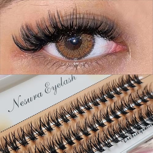 10 Boxes of 40D 0.07mm Faux Mink False Eyelashes, D Curling 9-16mm Mix Natural Eyelash Extension, 60 Clusters/1 Box Individual Eyelash Cluster Makeup Tools (40D-9mm£¨10Boxes£©)