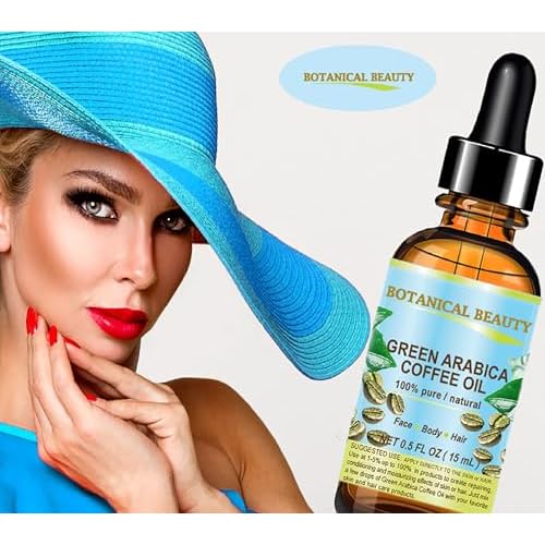 Botanical Beauty GREEN ARABICA COFFEE OIL Brazilian 100% Pure Virgin Unrefined for Face, Skin, Hair, Lip, Nails. Anti - Aging Face Oil (0.5 Fl Oz)