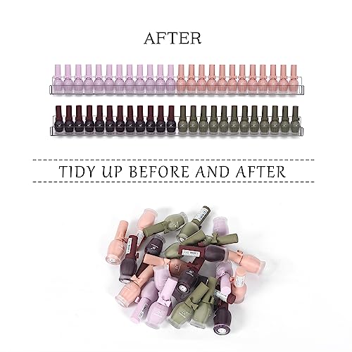 6Pcs/Set 24 Inch Nail Polish Rack Wall Mounted, Lipstick Essential Oil Bottle Clear Holder Organizer, Big Display Stand Wall Shelf for Bottle Cup Make-ups
