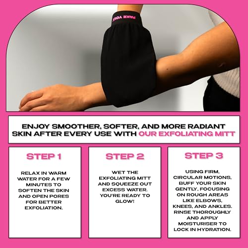 Fake You! Exfoliating Mitt for Body ? Premium Body Exfoliator Mitt for Smooth, Radiant Skin ? Reusable Exfoliator Glove for Dead Skin Removal ? Elastic Cuff for Secure Fit