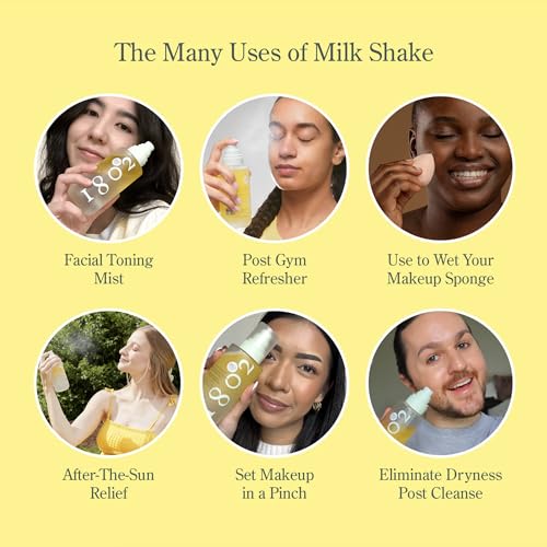 Beekman 1802 Milk Shake Hydrating Face Mist ? Setting Spray & Milky Toner with Hyaluronic Acid & Squalane ? Facial Toner & Face Spray ? Lightweight Hydration, Minimizes Pores, Travel Size