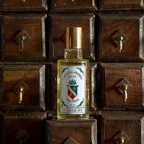 Caswell-Massey Number Six Gold Cap After Shave, Soothing Aftershave with Orange Blossom, Bergamot & Rosemary, 3 Fl Oz