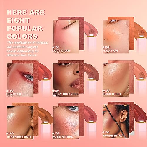 YOUNG VISION Liquid Cheek Blush -Soft Cream Rouge/Blusher Makeup, Buildable Gel-Cream Formula, Long-Wearing, Dewy Finish